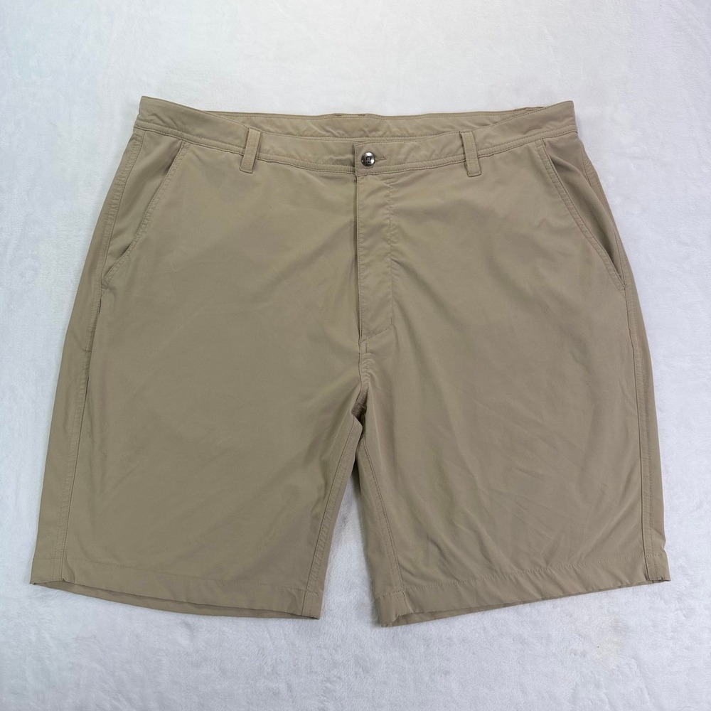 FootJoy Mens Khaki Tan Performance Golf Shorts 40 Flat Front Stretch FJ